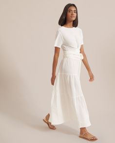 Jude Cropped Wrap Blouse  |  Modern Citizen White Wrap Blouse, Dressing Up, Dress Silhouette, Front Tie Top, Wrap Blouse, Crop Blouse, Lace Skirt, Slides, White Dress