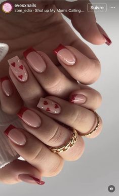 Beautiful Trendy Nail Designs Ideas 2023 August Gel Nails, Red Acrylic Nails, Casual Nails, Acrylic Nails Coffin Short, Short Acrylic Nails Designs, Heart Nails