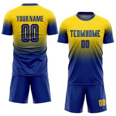 Order the jersey with special name & number you want from our shop, making a vibrant look on the field or daily life! Features: 1. Material: Made from 100% polyester wicking knit with 95% polyester / 5% spandex wicking pinhole mesh 2. Jerseys with sublimation printed name and numbers 3. Moisture-wicking fabric has spongy handle, good draping property and elasticity as well as good dimensional stability and wrinkle-resistance 4. Breathable & Quick-Drying 5. Athletic Cut & Exquisite stitching not Soccer Uniforms, Blue Football, Custom Fans, Jersey Design, Soccer Jersey, Moisture Wicking Fabric, Jersey Shorts, Royals, Orange Black