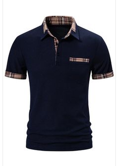 Casual Black Polo T-shirt, Casual Black T-shirt With Collared Neckline, Trendy Cotton Tops With Casual Collar, Fitted Collared T-shirt With Pockets, Navy Polo Collar Top With Pockets, Relaxed Fit Short Sleeve Polo Shirt For Fall, Relaxed Fit Polo Shirt For Fall, Casual Collared T-shirt For Work, Casual Fall Polo Shirt