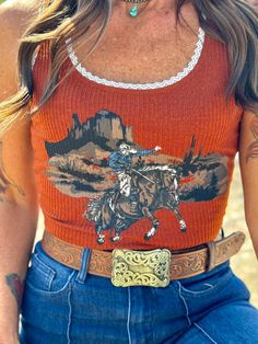 Ride Rank Tank – The Feisty Bull Boutique Country Tops For Women, 90s Country Fashion Women, Fancy Country Outfits, Trendy Western Outfits For Women, Comfy Country Outfits, Trendy Western Outfits, Vintage Cowboy Aesthetic, Granola Cowgirl