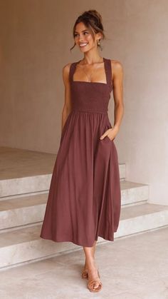 Backless Dress Summer, Sleeveless Linen Dress, Gaun Fashion, Elegant Maxi Dress, Maxi Robes, Sling Dress, Vestido Casual, Spring Summer Dress, Midi Dress Sleeveless