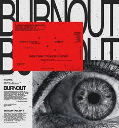 an advertisement for burnout is shown in black and white, with the words burn out below it