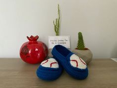 Baseball Slippers for Babies Kid Crochet Shoes Toddler | Etsy Turkey Sport Slippers, Knit Slippers, Shoes Crochet, Home Shoes, Baby Reveal, Crochet Shoes, Feb 2, Crochet Slippers, Crochet For Kids