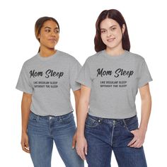 "Introducing the perfect shirt for all the hardworking and sleep-deprived moms out there - the Funny Mom Sleep Shirt! With its soft and cozy material, this shirt will provide you with the comfort you need to catch up on those much-needed Zs. It makes a perfect Mothers Day gift. But just because you're catching up on sleep doesn't mean you can't have a little fun. The Funny Mom Sleep Shirt features a hilarious and relatable design that will have you and your fellow mom friends giggling all night Comfortable Crew Neck Bedtime Tops, Comfortable Crew Neck Top For Bedtime, Casual Letter Print Top For Bedtime, Short Sleeve Tops With Letter Print For Bedtime, Short Sleeve Tops With Letter Print For Sleep, Bedtime Letter Print Crew Neck Tops, Casual Cotton Sleep Shirt, Short Sleeve Letter Print Sleep Top, Short Sleeve Sleep Top With Letter Print