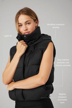 Made to mix and match into seasonal looks with ease, the cozy-luxe Gold Rush Puffer Vest is here. Its cinched design and tall, hooded collar work together to keep your core toasty by locking in heat from the waist up. Weather-ready recycled DWR ripstop Puffer vest with cinched waist Side zip pockets & internal fleece pockets Designed & uniquely fit to flatter every size Wear-tested by our in-house team for the perfect fit Collar Work, Lululemon Vest, Womens Black Coat, Black Puffer Vest, Fall Essentials, Winter Outfits For Work, Mini Slip Dress, Men's Vest, Gold Rush