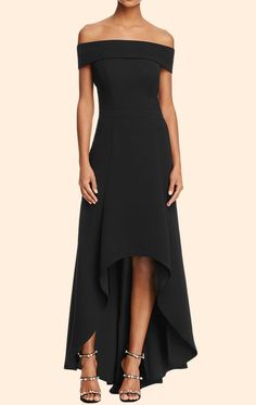 MACloth Off the Shoulder High Low Prom Dress Black Formal Evening Gown Off Shoulder Gala Dress, Fic Ideas, Kim Wedding, Black Plain Dress, High Low Prom Dress, Prom Dress Black, Chic Evening Dress, Formal Evening Gown, Formal Evening Wear