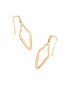 Add minimalist glamour to your ensemble with this reimagined version of one of our classic icons. Featuring a polished, cut-out metal, the Elongated Abbie Open Frame Earrings in Rose Gold is a lengthened version of our signature medallion. Frame Earrings, Sideways Initial Necklace, Sweet Necklace, Awareness Bracelet, Earrings Rose Gold, Open Frame, Rose Gold Metal, Gold Geometric, Gold Price