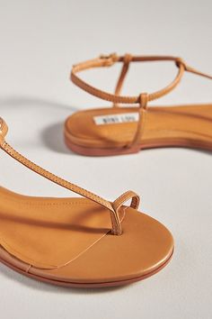 Leather upper, insole Rubber sole Buckle styling Imported | Toe Loop Flats by Bibi Lou in Brown, Women's, Size: 36, Leather/Rubber at Anthropologie Flat Sandals For Women, Nude Flats, Sandals For Women, Flat Sandals, Rubber Sole, Womens Sandals, Leather Upper, Anthropologie, Shoe Bag