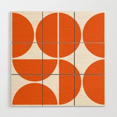 an orange and white tile with circles on it