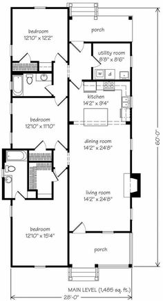 the floor plan for a two story house