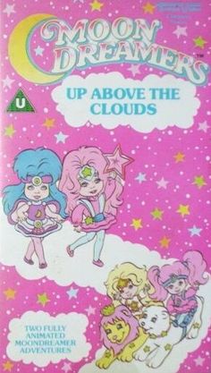 an old children's book with cartoon characters and stars on the cover, above the clouds