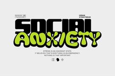 the word social advert written in black and green