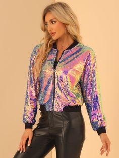 Shop Allegra K for sequin sparkle party long sleeve zipper bomber jacket you are looking for, get more women's jackets for yourelf. Order now! Free Returns! Glitter Blazer, Sparkle Party, Sequin Jacket, Green Sequins, Women's Jackets, Halloween Women, Halloween Costumes Women, Chic Woman, Womens Clothing Sizes