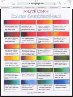 the color chart for polychroms