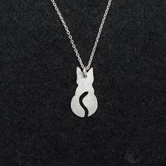 Silver Cat Design Pendant Charm Necklace, Minimalist Silver Cat Design Jewelry, Silver Jewelry With Cat Print For Gift, Silver Cat Pendant, Jewelry Making Classes, Cat Pendant Necklace, Tiny Pendant, Jewelry Designing, Second Option