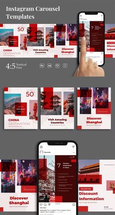 #Banner_Design_Website #Instagram_Carousel_Template #Ads_Banner_Design #Carousel_Template Instagram Carousel Template, Carousel Template, Instagram Carousel, Social Media Templates, Travel Instagram, Carousel, Fig, Sketch, Social Media