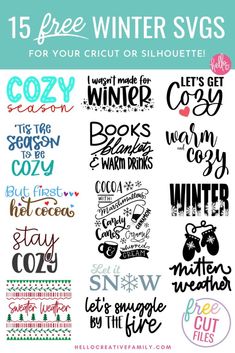 the free winter svg bundle for your cricut silhouette