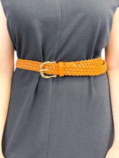 Classic braided belt with a gold buckle. Adjustable Rope Belt For Formal Wear, Adjustable Rope Belt For Formal Occasions, Adjustable Formal Rope Belt, Casual Adjustable Braided Belt, Adjustable Gold Rope Belt, Braided Leather Belt, Braided Belt, Braided Leather, Leather Belt