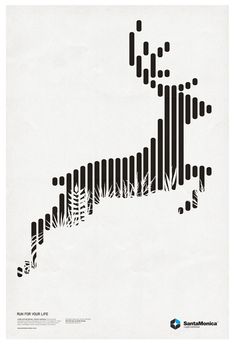 a black and white poster with zebras on it's side, in the shape of a bar chart