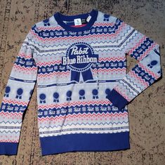 New With Tags!! Pabst Blue Ribbon Beer Pbr Ugly Christmas Sweater Holiday Party Long Sleeve Soft Stretch Tightly Knit Size Small Slim Fit Mens/Uni #Uglychristmassweater #Holidayparty #Uni #Mens #Sweater #Knit #Pabstblueribbon #Pbr #Beer #Hipster #Poshmark Pbr Beer, Pabst Blue Ribbon Beer, Holiday Knits, Pabst Blue Ribbon, Mens Sweater, Source Unknown, Sweater Knit, Blue Ribbon, Christmas Sweater