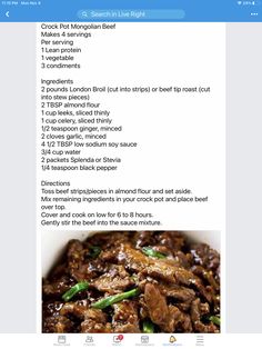 the recipe is displayed on an iphone screen, and it appears to be in english