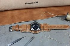 Horween leather watch band Full grain Brown Cuff watch strap 18-24mm, Bund strap | eBay Everyday Cuff Leather Watch Bands, Horween Leather, Leather Watch Band, Cuff Watch, Leather Watch Strap, Leather Watch Bands, Vegetable Tanned Leather, Watch Strap, Full Grain Leather