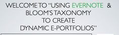 a sign that says welcome to using everyone & bloom's taxonyy to create dynamic - portfolios