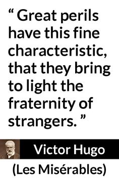 a quote from the famous writer victor hugo, who is featured in this poster