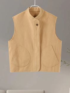 TAVIMART - Solid Single Breasted Vest Women Fashion Thick Sleeveless O Neck Pockets Female Waistcoat 2024 Autumn All Match Lady Streetwear Lady Streetwear, Female Waistcoat, Vest Style Women, Vest Women, Streetwear Women, Womens Vest, Single Breasted, Women Fashion, Street Wear