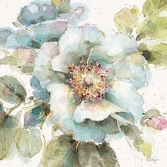 Country Bloom VII Poster Print by Lisa Audit Image 1 Blue Flowers Images, Cactus Rose, Lisa Audit, 수채화 그림, Tableau Art, Porcelain China, Oil Painting Flowers, Flower Oil