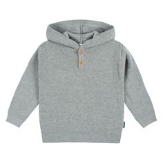 This two-piece, solid gray sweater knit keeps your infant boy looking and feeling cozy.  Made from super soft and comfy fabric, the top includes a hoodie for added warmth. It also features comfort-stretch at the neck, wrists, waist, and ankles for a comfortable fit. The relaxed fit and easy on-off design make it perfect for toddlers learning to dress themselves. The pullover top has two buttons, and the pullup pants have a stretchy waistband for maximum comfort. Additionally, the set boasts faux Baby Size Chart, Waffle Sweater, Infant Boy, Toddler Sweater, Matching Sweaters, Gerber Baby, Cotton Sleepwear, Wood Buttons, Toddler Boy Outfits