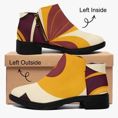 Trendy Mod 60s Hipster Shoe Boot Retro High-top Boots For Fall, Retro Ankle-high Boots For Fall, Retro Ankle Boots For Fall, Retro High-top Brown Boots, Retro High-top Leather Boots, Retro Brown High-top Boots, Retro Leather Boots For Fall, Retro Brown Ankle-high Boots, Bold High-top Boots For Fall