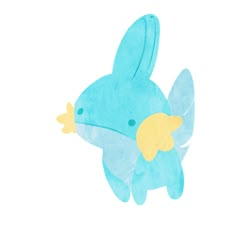 a paper cut out of a blue bird with yellow wings on it's back