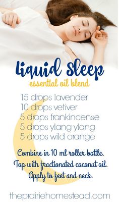 I love this doTERRA liquid sleep blend recipe-- it's what I use when my brain won't shut off at night. Liquid Sleep, Essential Oils For Sleep, Essential Oil Roller Bottle, Yl Essential Oils, Oil Roller