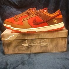 Rare Dunk Chinese New Years Year Of The Rabbit Deadstock Sporty Brown Custom Sneakers With Red Sole, Year Of The Rabbit Dunk Low, Brown High-top Custom Sneakers With Red Sole, White Athletic Sneakers, Nike Vapor Max, Nike Air Max 2015, Nike Sb Zoom, Mens Training Shoes, Nike Vapor