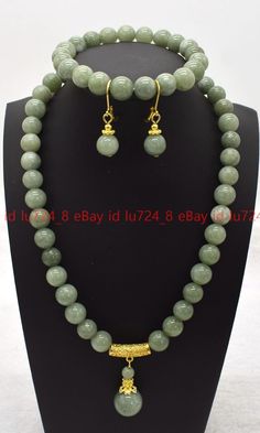 Product Description          Style:        Necklace Bracelet Earrings Set Size:        10 mm Quantity:   1 Set length:    18/7.5 Inches Color:    Green Clasp: -- Condition: New If you want to buy more , please contact us . Thanks ! &&&&: Sale the items does not include box.   Payment Policy&Shipping Policy We accept PayPal Please pay within 24 hours If no payment or contact is made with in 7 days item will be relisted. Thank YouPlease make sure the "Ship To" address you input in Paypal is correc Beads And Pearls Necklace, Necklace Bead Patterns, Necklaces Trend 2024, Labradorite Beaded Necklace, Jean Art, Beading Necklaces, Green Gemstone Necklace, Malachite Necklace, Beads Pendant