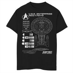 He'll love showing off his style with this boys' Star Trek Next Generation Enterprise Chart Graphic Tee. Crewneck Short sleevesFABRIC & CARE Cotton Machine wash Imported He'll love showing off his style with this boys' Star Trek Next Generation Enterprise Chart Graphic Tee. Licensed Character He'll love showing off his style with this boys' Star Trek Next Generation Enterprise Chart Graphic Tee. Size: X Small. Color: Black. Gender: male. Age Group: kids. Material: Cotton Blend. Star Trek Next Generation, Style Inspiration Edgy, His Style, How To Show Love, Next Generation, Star Trek, Boy's Clothing, Fabric Care, Graphic Tee