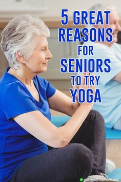 an older woman sitting on the floor doing yoga