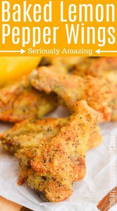 baked lemon pepper wings on a cutting board