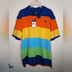 Chaps Color-Block T-Shirt In Vibrant Shades Of Colors. Size 18-20 (Xl) *Possibly Fits Some Adult Males* Polo T-Shirt In Varying Color-Block Style Playful Multicolor Color Block T-shirt, Sporty Multicolor Color Block T-shirt, Rainbow Color Block Cotton Tops, Sporty Yellow Short Sleeve Polo Shirt, Sporty Yellow Polo Shirt With Short Sleeves, Multicolor Graphic Print Short Sleeve Polo Shirt, Playful Color Block Crew Neck T-shirt, Yellow Cotton Sporty Polo Shirt, Casual Color Block Cotton Polo Shirt