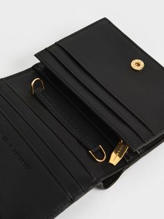 Black Snap Button Mini Short Wallet - CHARLES & KEITH US Charles And Keith Wallet, Charles And Keith, Coffee Run, Short Wallet, Charles Keith, Mini Short, Black Wallet, By Your Side, Small Wallet