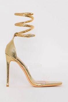 DESIGN FEATURES Fabric: Faux PU Leather Embellishment: Snake Strap Height Of Heel: High Heel (8cm) Appropriate Season: Summer Size Chart   EU Size  Length(MM)   35  225   36  230   37  235   38  240   39  245   40  250   41  255   42  260