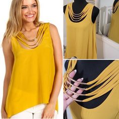 Nwot Bcbg Max Azria Veleka Blouse. Gorgeous Yellow Color With Gold Embellishments. Size Xxs, But Very Flowy Yellow Sleeveless Blouse For Party, Yellow Summer Blouse For Night Out, Chic Yellow Blouse For A Night Out, Chic Yellow Top For Night Out, Chic Yellow Tops For Night Out, Yellow Tank Top For Night Out In Summer, Bcbg Max Azria, Gold Embellishment, Max Azria