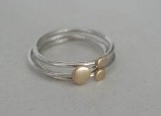 2 sets Rings Silver And Gold, Stacking Rings Silver, Rings Minimal, Minimal Rings, Silver And Gold Rings, Modern Rings, Dot Ring, Minimal Ring, Gold Rings Stackable