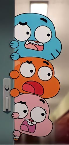 an image of cartoon characters on the door