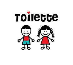 two children holding hands with the words toilette