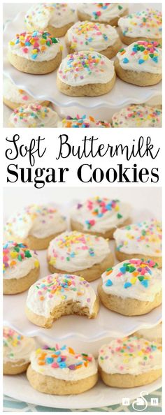 soft buttermilk sugar cookies with sprinkles on top and the bottom