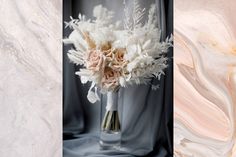 a vase filled with white flowers on top of a table