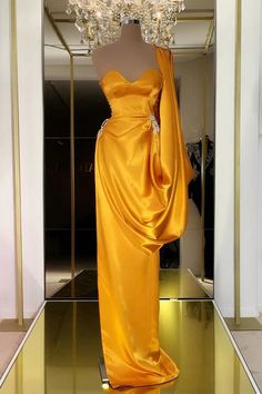 Wondering where to get a designer prom dress? Come to ballbella.com to check this Designer Yellow Gold One Shoulder Long Evening Prom Dress With Ruffles , fast delivery worldwide, the high split and the neck design is the best. Yellow Gold Prom Dress, Prom Dress With Ruffles, Gold Prom Dress, Gold Prom, Best Prom Dresses, Prom Dresses Gowns, Trendy Wedding Dresses, One Shoulder Gown, Prom Dresses For Teens